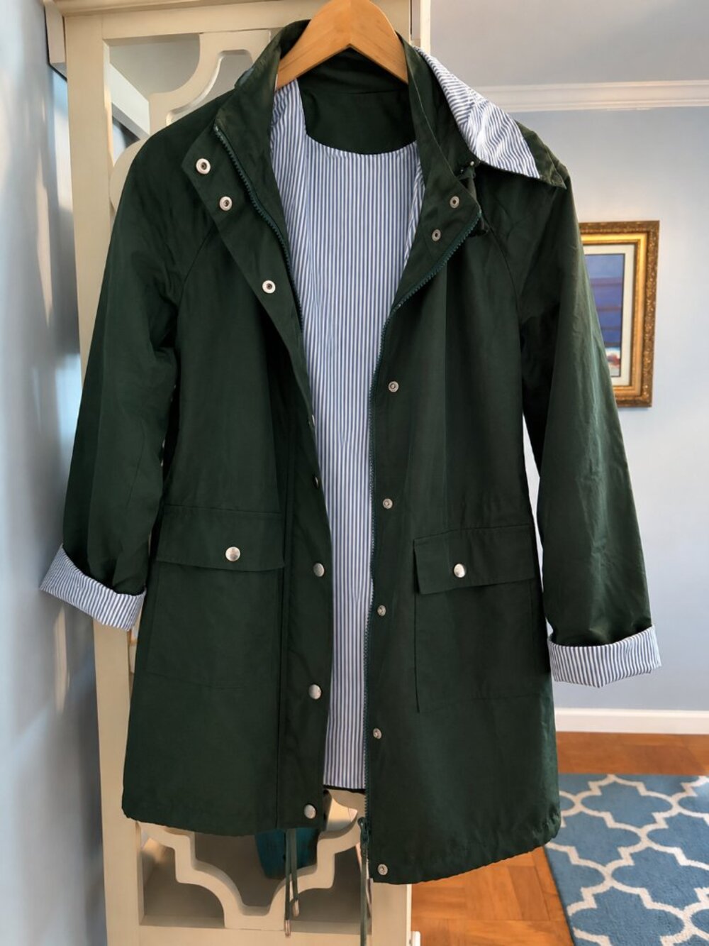 American Trends Windbreak Raincoat with Hood